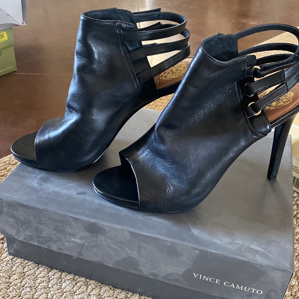 Vince Camuto black Nappa  leather shooties